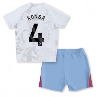 Aston Villa Ezri Konsa #4 Vieras Peliasu Lasten 2023-24 Lyhythihainen (+ Lyhyet housut)